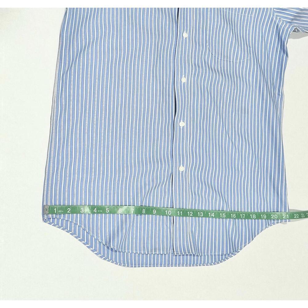 Croft & Barrow Men's Classic Fit Non-Iron Cotton Blue & White Stripes 15 32/33 - Picture 9 of 15
